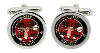 Brodie Scottish Clan Cufflinks in Chrome Box