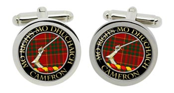Cameron Ancient Scottish Clan Cufflinks in Chrome Box