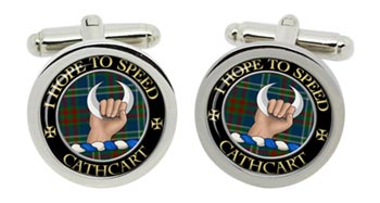 Cathcart Scottish Clan Cufflinks in Chrome Box
