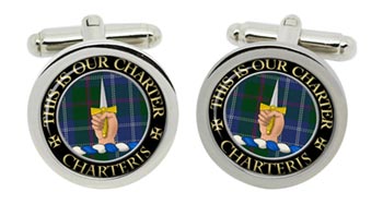 Charteris Scottish Clan Cufflinks in Chrome Box