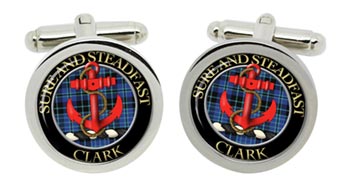 Clark anchor Scottish Clan Cufflinks in Chrome Box