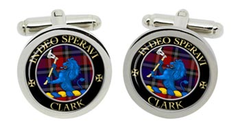 Clark lion Scottish Clan Cufflinks in Chrome Box