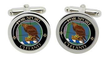 Cleland Scottish Clan Cufflinks in Chrome Box