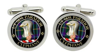 Clephane Scottish Clan Cufflinks in Chrome Box