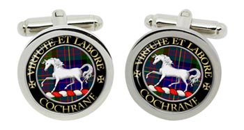 Cochrane Scottish Clan Cufflinks in Chrome Box