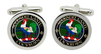 Cockburn Scottish Clan Cufflinks in Chrome Box