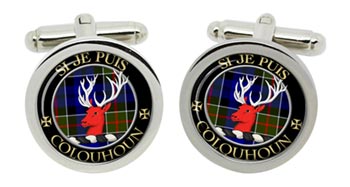 Colquhoun Scottish Clan Cufflinks in Chrome Box