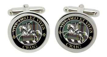 Craig Latin Scottish Clan Cufflinks in Chrome Box