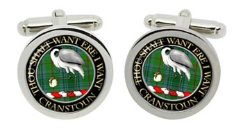 Cranstoun Scottish Clan Cufflinks in Chrome Box