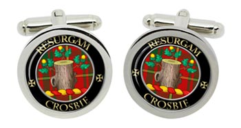 Crosbie Scottish Clan Cufflinks in Chrome Box