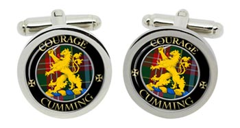 Cumming Scottish Clan Cufflinks in Chrome Box