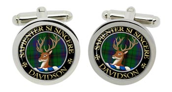 Davidson Scottish Clan Cufflinks in Chrome Box