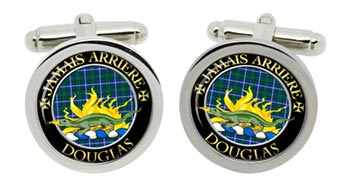 Douglas Scottish Clan Cufflinks in Chrome Box