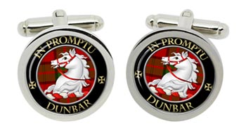Dunbar Scottish Clan Cufflinks in Chrome Box