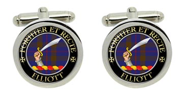 Elliott Scottish Clan Cufflinks in Chrome Box