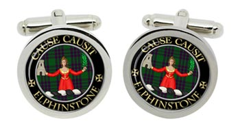 Elphinstone Scottish Clan Cufflinks in Chrome Box