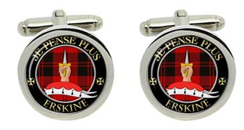 Erskine Scottish Clan Cufflinks in Chrome Box