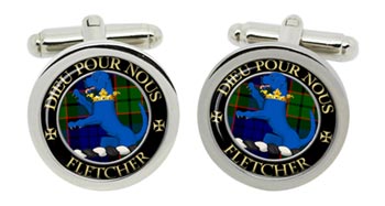 Fletcher of Saltoun Scottish Clan Cufflinks in Chrome Box