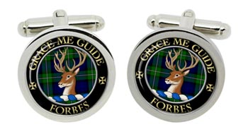 Forbes Scottish Clan Cufflinks in Chrome Box