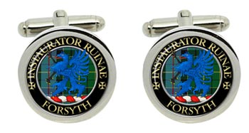 Forsyth Scottish Clan Cufflinks in Chrome Box