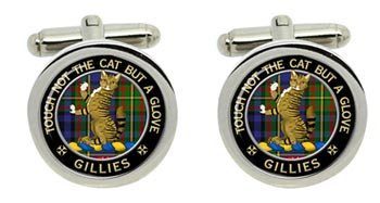 Gillies Scottish Clan Cufflinks in Chrome Box