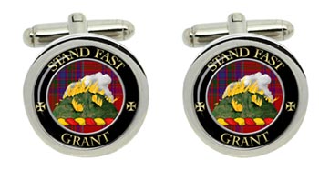 Grant English Scottish Clan Cufflinks in Chrome Box
