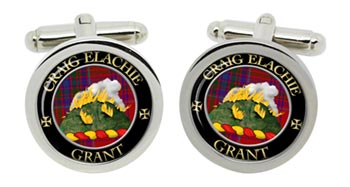 Grant Gaelic Scottish Clan Cufflinks in Chrome Box