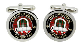 Grierson Scottish Clan Cufflinks in Chrome Box