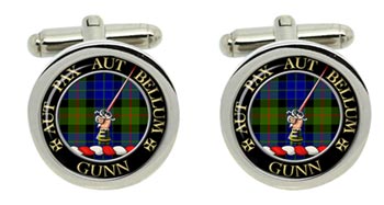 Gunn Scottish Clan Cufflinks in Chrome Box