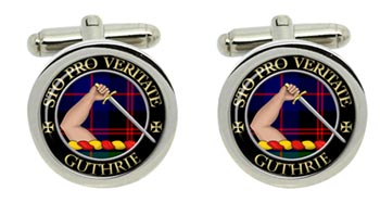 Guthrie Scottish Clan Cufflinks in Chrome Box