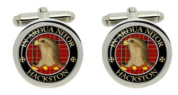 Hackston Scottish Clan Cufflinks in Chrome Box