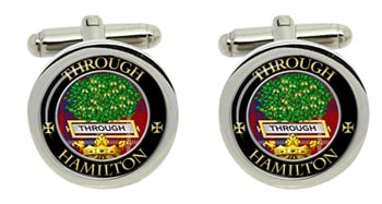 Hamilton Scottish Clan Cufflinks in Chrome Box