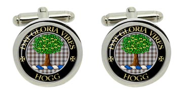 Hogg Scottish Clan Cufflinks in Chrome Box