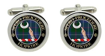 Hopkirk Scottish Clan Cufflinks in Chrome Box