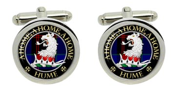 Hume Scottish Clan Cufflinks in Chrome Box