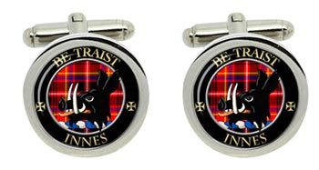 Innes Scottish Clan Cufflinks in Chrome Box