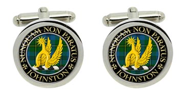 Johnston Scottish Clan Cufflinks in Chrome Box