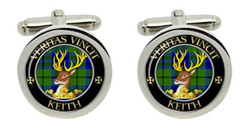 Keith Scottish Clan Cufflinks in Chrome Box