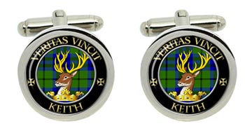 Keith Scottish Clan Cufflinks in Chrome Box