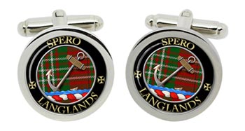 Langlands Scottish Clan Cufflinks in Chrome Box