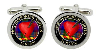 Logan Scottish Clan Cufflinks in Chrome Box