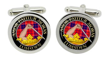 Lumsden Scottish Clan Cufflinks in Chrome Box