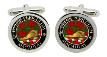 Macaulay Scottish Clan Cufflinks in Chrome Box