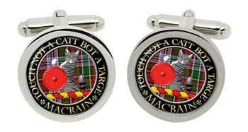 MacBain Scottish Clan Cufflinks in Chrome Box
