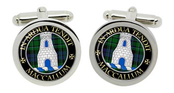Maccallum Scottish Clan Cufflinks in Chrome Box