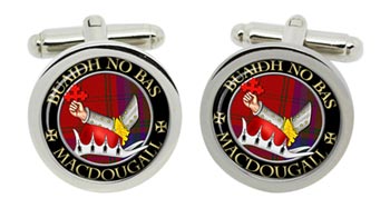 Macdougall Scottish Clan Cufflinks in Chrome Box