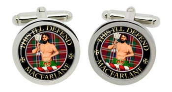 Macfarlane of Arroquhar Scottish Clan Cufflinks in Chrome Box