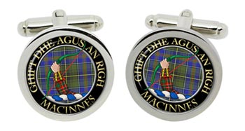 Macinnes Scottish Clan Cufflinks in Chrome Box