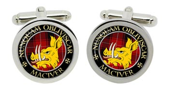 Maciver Scottish Clan Cufflinks in Chrome Box