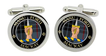 Mackay Scottish Clan Cufflinks in Chrome Box